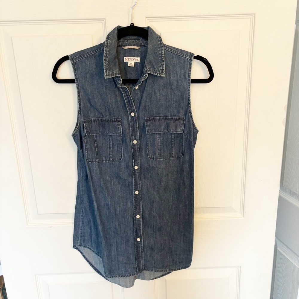 Target Denim Button Down Tank Size Extra Small